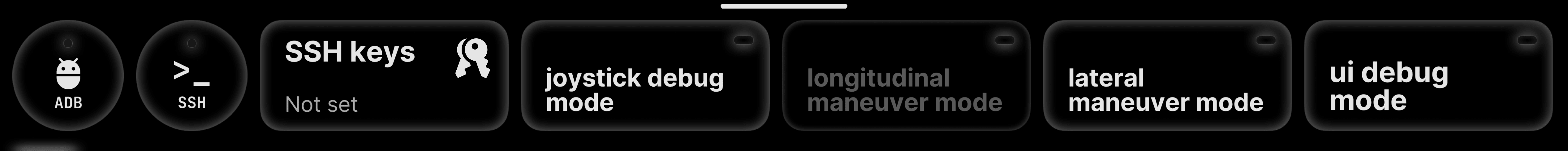 The Developer settings panel on comma 4