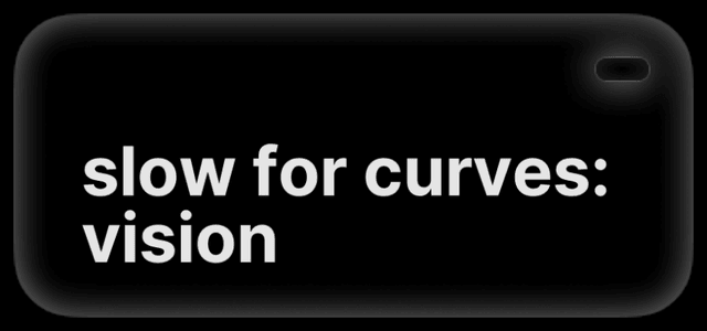 slow for curves: vision, off