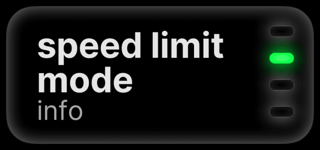 speed limit mode, info